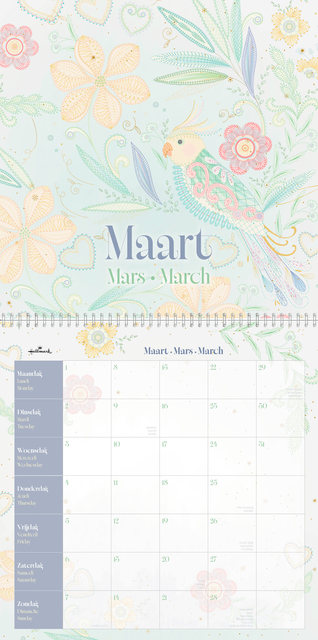 planner, calendar, desk accessory, flower pattern, pastel colors