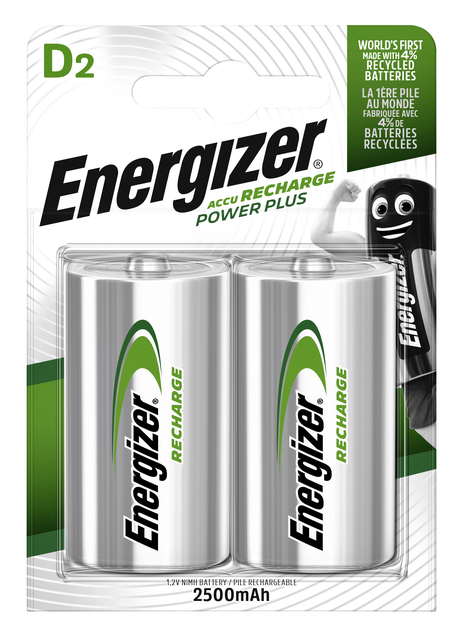 Batterij oplaadbaar Energizer 2xD 2500mAh Batterij oplaadbaar Energizer 2xD 2500mAh