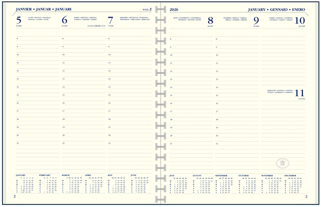 Agendavulling 2026 Ryam Executive A5 7dagen/2pagina's staand Agendavulling 2026 Ryam Executive A5 7dagen/2pagina's staand