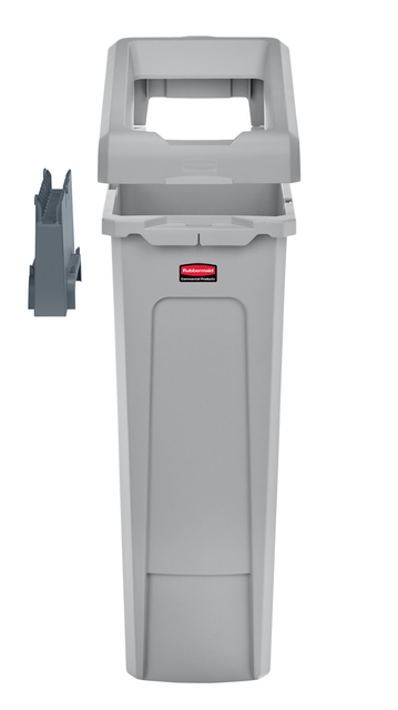 Afvalbak Rubbermaid Slim Jim Recyclestation starterset 87 liter grijs Afvalbak Rubbermaid Slim Jim Recyclestation starterset 87 liter grijs