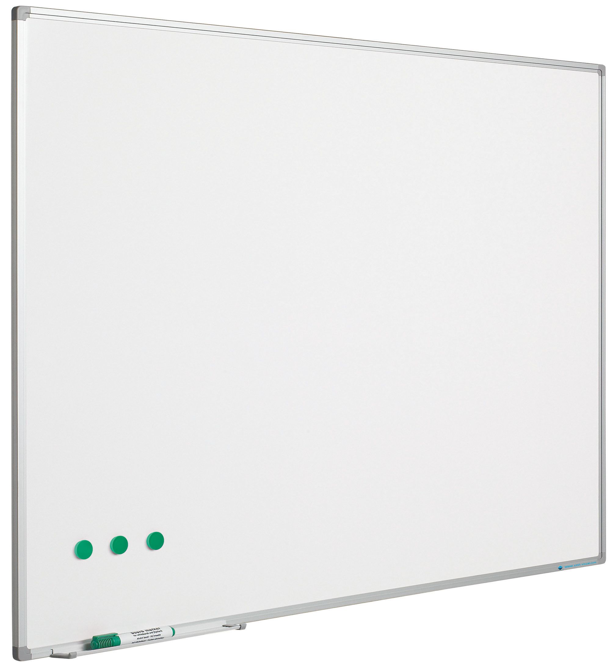 Whiteboard, wit emaille, Softline 8 mm - alu-profiel - 100x150 cm