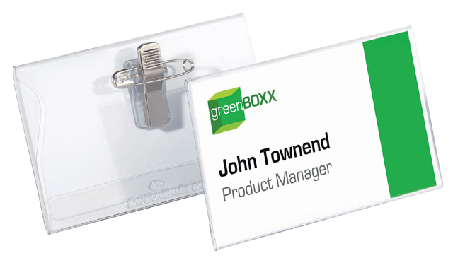 Badge Durable 8101 met combiklem 54x90mm Badge Durable 8101 met combiklem 54x90mm