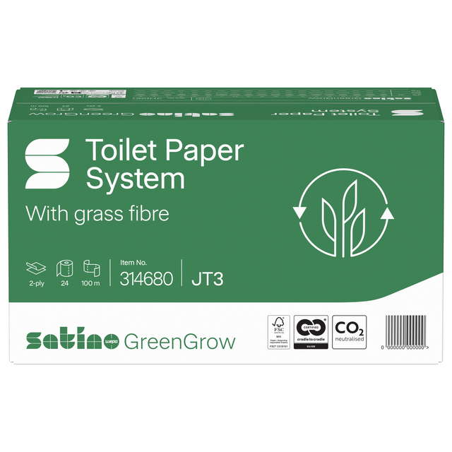 toiletpapier, systeem, groene vezel, rollen, doos