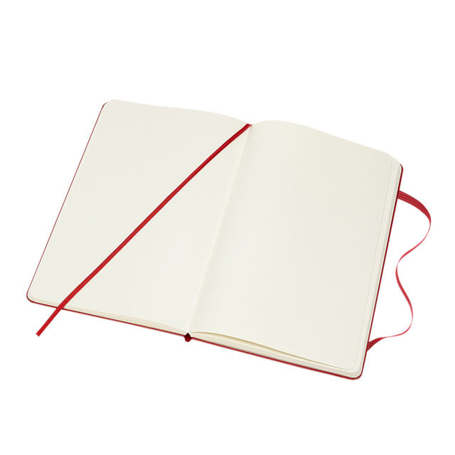 Notitieboek Moleskine large 130x210mm blanco hard cover rood