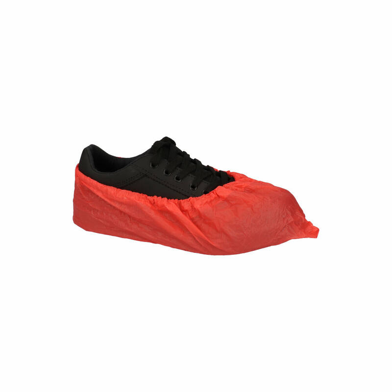 CMT Schoenovertrek CPE Rood mt 36-46 Ruw 75mµ doos 20x50st