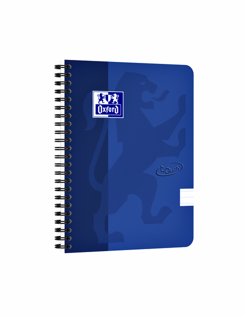 Spiraalblok Oxford Touch A5 lijn 140 pagina's 80gr blauw Spiraalblok Oxford Touch A5 lijn 140 pagina's 80gr blauw