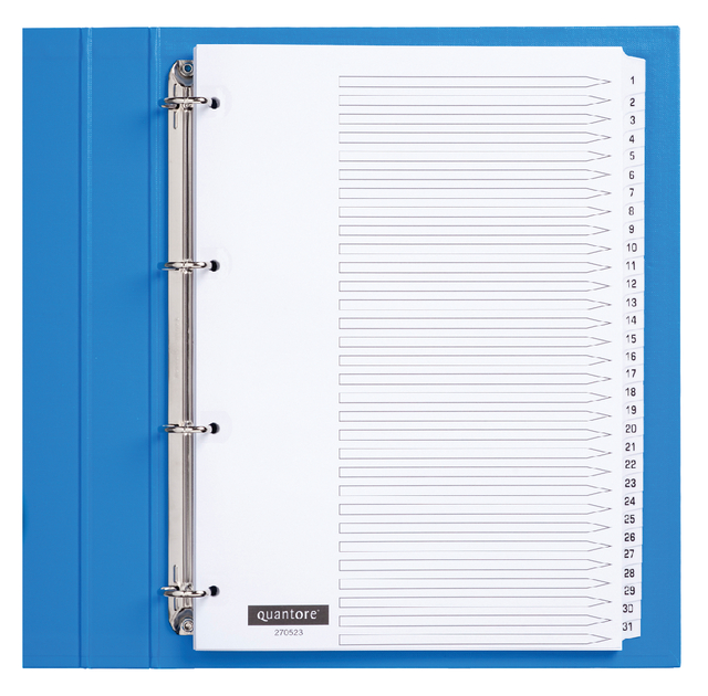 Tabbladen Quantore 4-gaats 1-31 genummerd wit karton Tabbladen Quantore 4-gaats 1-31 genummerd wit karton