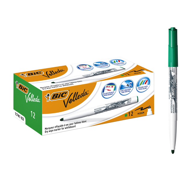 Whiteboardmarker Bic Velleda 1741 rond medium groen
