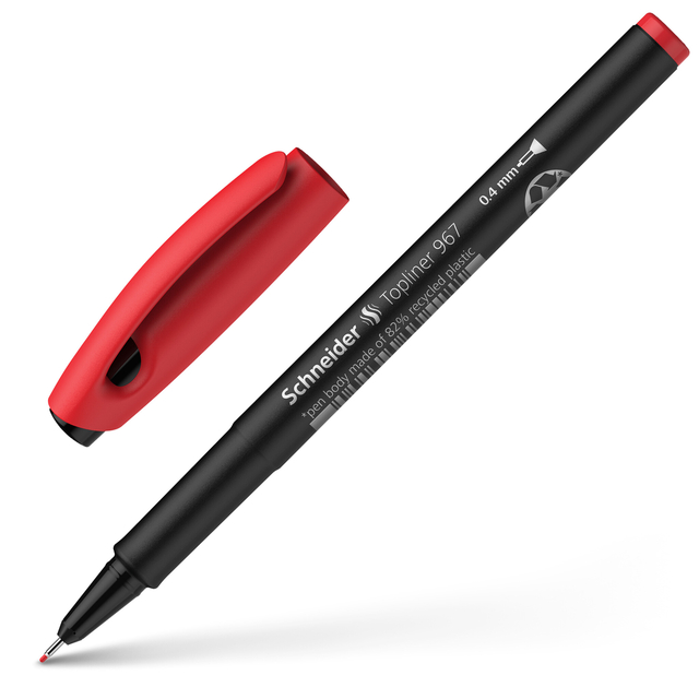 pen, topliner, schneider, recycled plastic, 0.4 mm