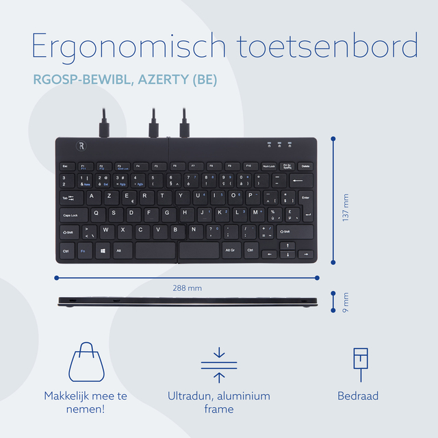 Toetsenbord R-Go Ergonomisch Split Break AZERTY