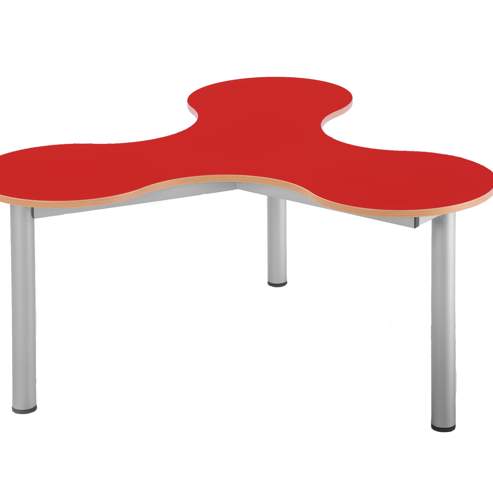Cloverleaf driedubbele tafel Schooltafel met melamine blad