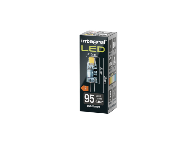 Ledlamp Integral GU4 2700K warm wit 1.1W 95lumen Ledlamp Integral GU4 2700K warm wit 1.1W 95lumen