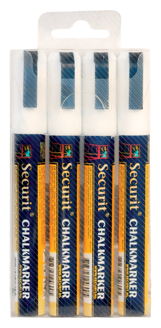 Krijtstift Securit SMA-510 schuin wit 2-6mm blister à 4 stuks Krijtstift Securit SMA-510 schuin wit 2-6mm blister à 4 stuks