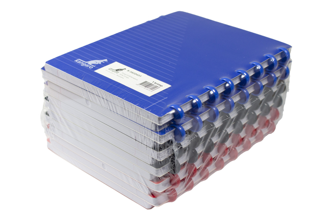JKH, notebook, spiral, blue, packaging