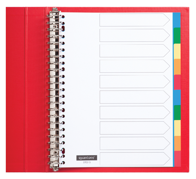 Tabbladen Quantore 23-gaats 10-delig assorti tabs PP Tabbladen Quantore 23-gaats 10-delig assorti tabs PP