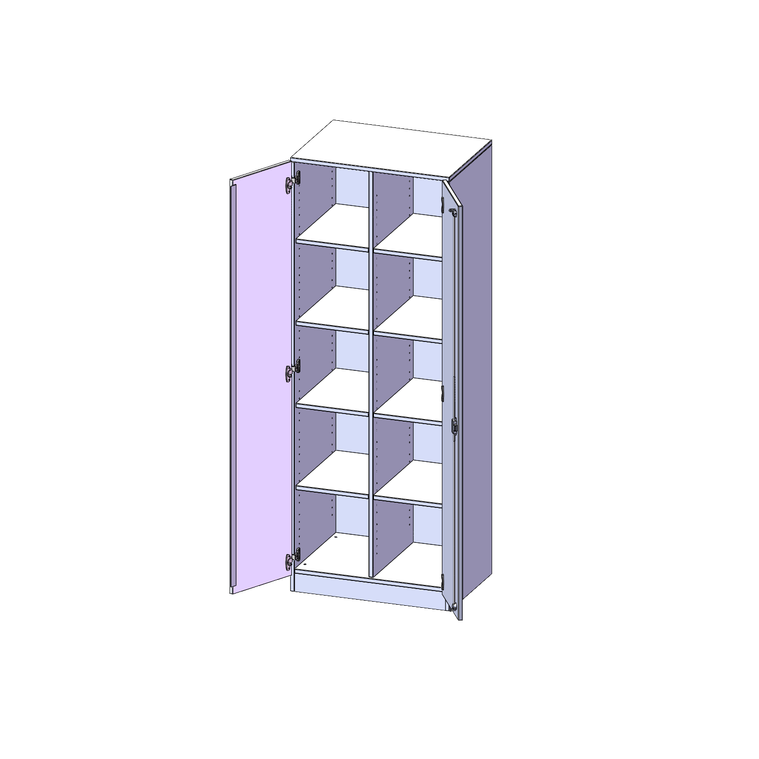 ErgoTray kast, twee rijen, 5 ordnerhoogtes - evo180 serie