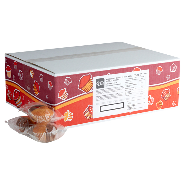 Muffins Elite mini marble 70 stuks Muffins Elite mini marble 70 stuks