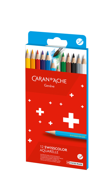 Kleurpotloden Caran D'ache aquarel doos à 12 stuks