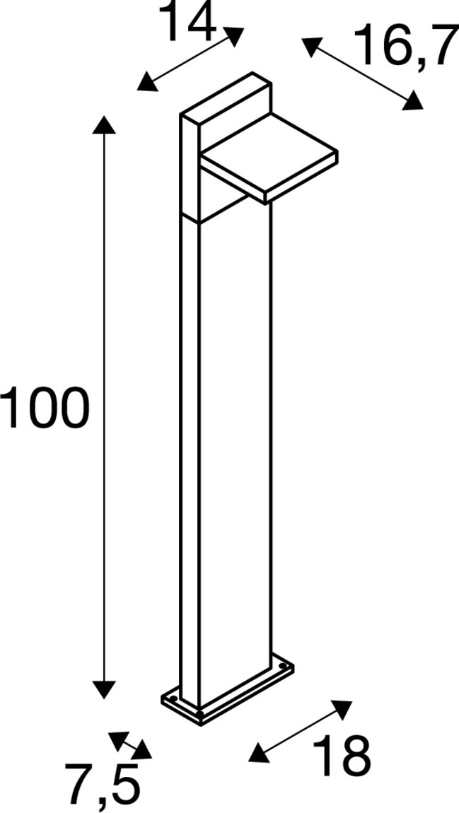 ABRIDOR POLE 100 antraciet 1xLED 3000/4000K