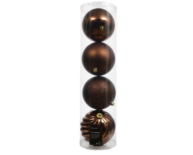 kerstballen, bronskleurig, glitter, decoratieballen