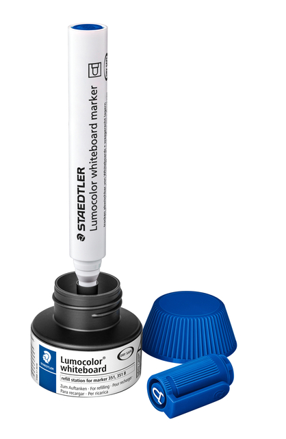 Viltstiftvulling Staedtler Lumocolor whiteboard 30ml blauw