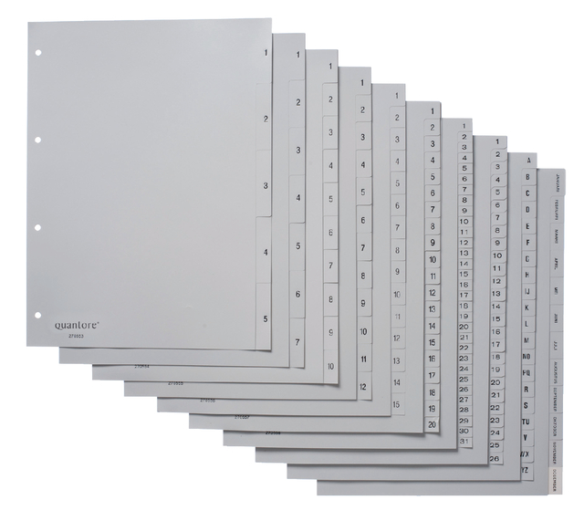 ringbinder, document folder, pocket dividers, gray, multi-tab