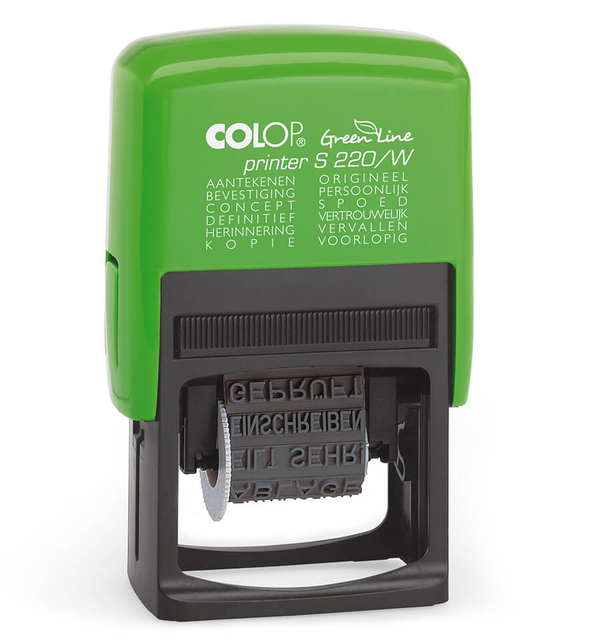 Tekststempel Colop Printer S 220/W Green Line 12 teksten groen