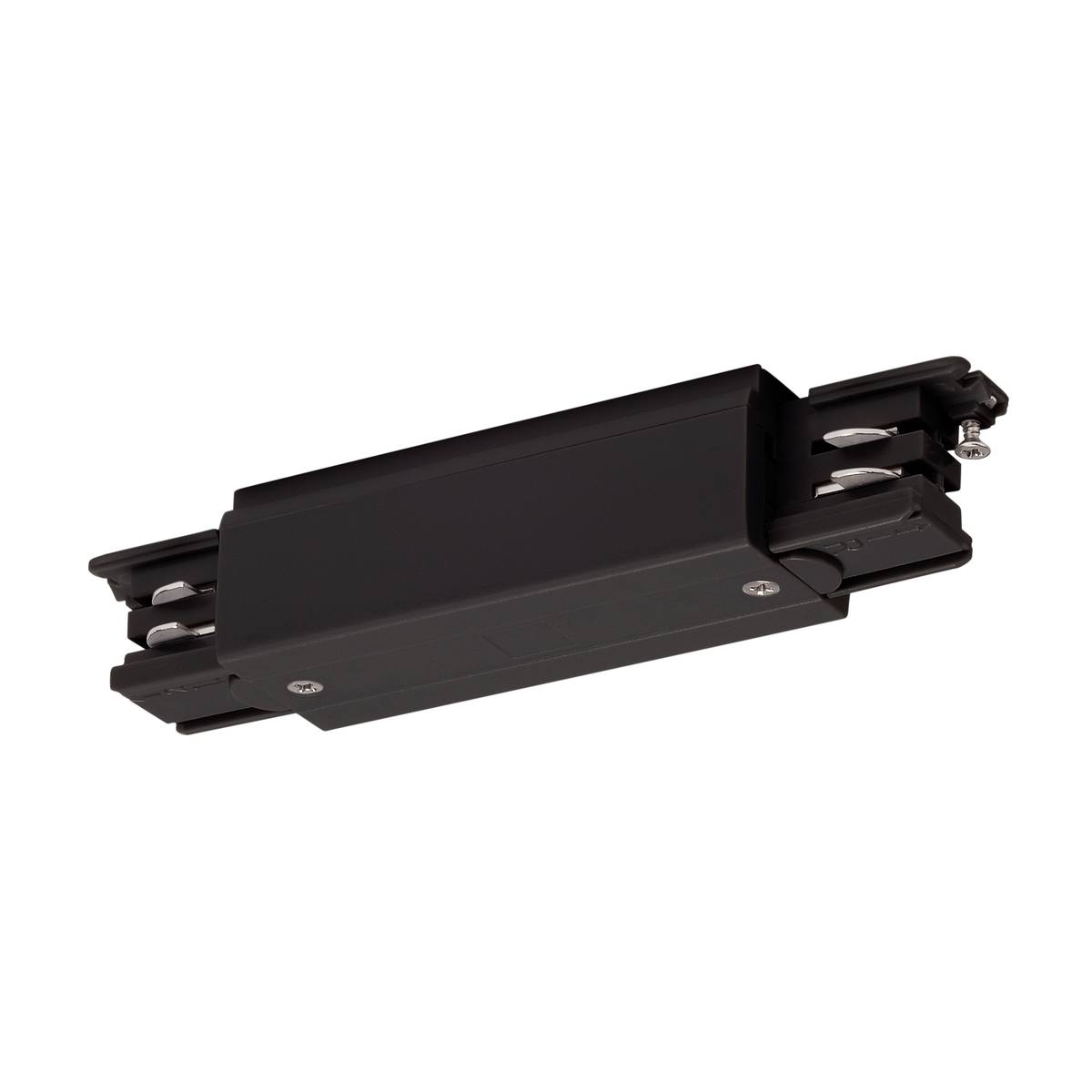 Doorverbinder met aansluit. S-TRACK 3F-rail zwart