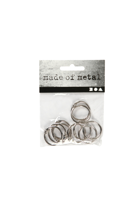 Boekbindersring Creativ Company 19mm zilver 10 stuks Boekbindersring Creativ Company 19mm zilver 10 stuks