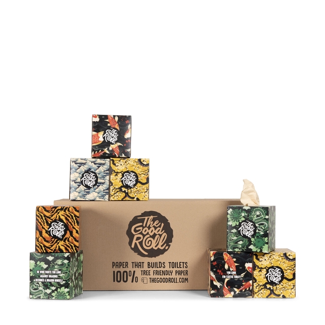 Facial tissues The Good Roll The Happy Tissue bamboe 3-laags 20x60 vel naturel Facial tissues The Good Roll The Happy Tissue bamboe 3-laags 20x60 vel naturel