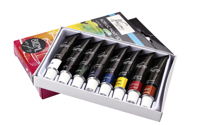 Acrylverf Nassau Art set met 8 kleuren Acrylverf Nassau Art set met 8 kleuren