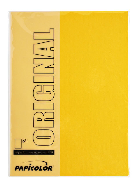 korte notitieblok, A4 notitieblok, geel doos/deksel, papicolor, originele verpakking