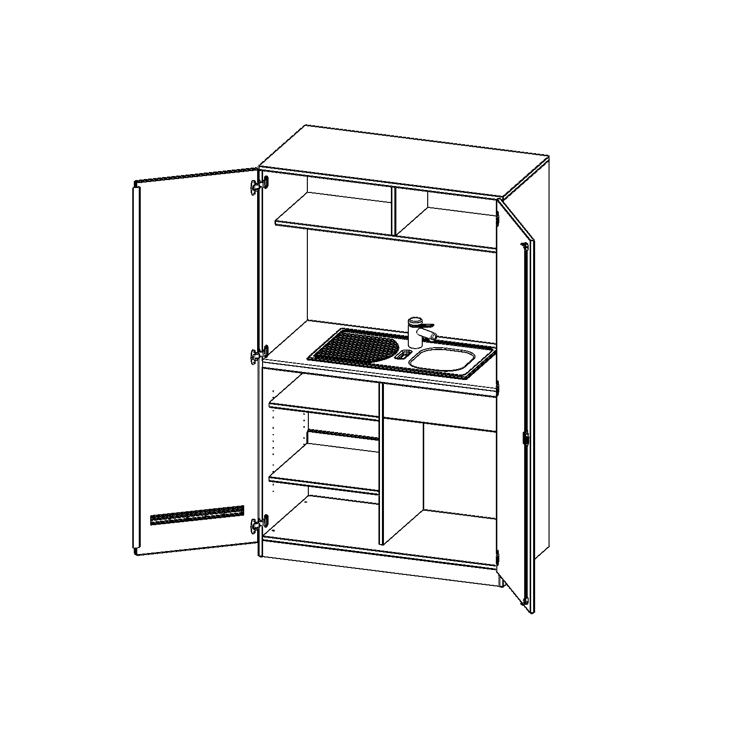 Kastkeuken, 5 ordnerhoogtes - Serie evo180