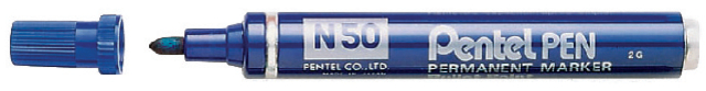 Viltstift Pentel N50 rond 1.5-3mm blauw Viltstift Pentel N50 rond 1.5-3mm blauw