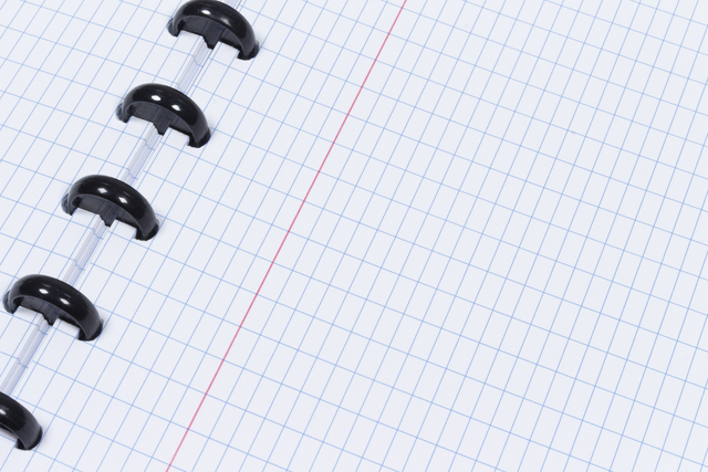 ringbinder, spiral notebook, binder rings, grid paper, edge line