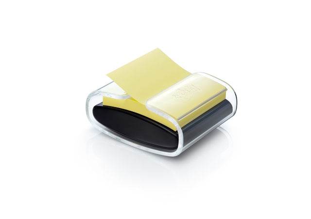 Memoblokdispenser Pro tbv Post-it Z-Notes 76x76mm incl notes transparant zwart Memoblokdispenser Pro tbv Post-it Z-Notes 76x76mm incl notes transparant zwart