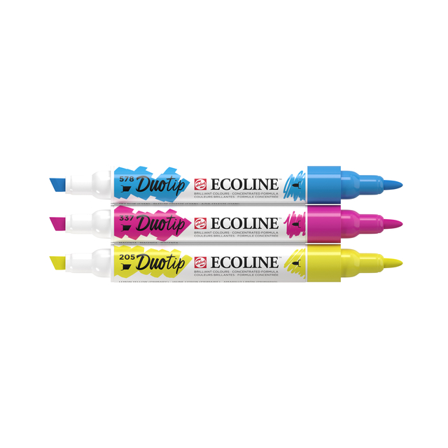 Duotip Talens Ecoline set à 3 stuks primair