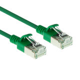 ACT Groene 10 meter LSZH U/FTP CAT6A datacenter slimline patchkabel snagless met RJ45 connectoren