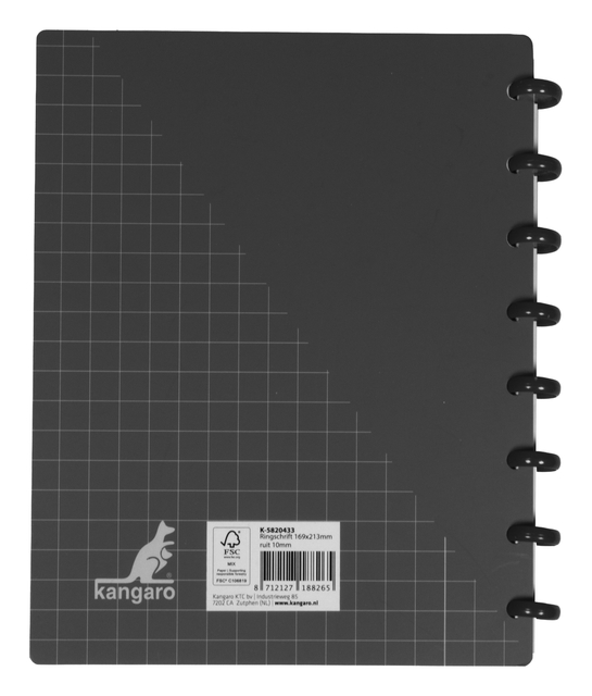 notitieblok, spirank, lijnen patroon, grid patroon, Kangaro notebook