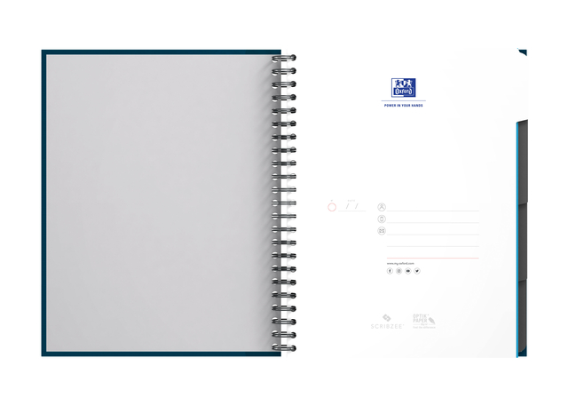 Collegeblok Oxford Office Essentials Europeanbook A4+ 4-gaats 120 vel assorti