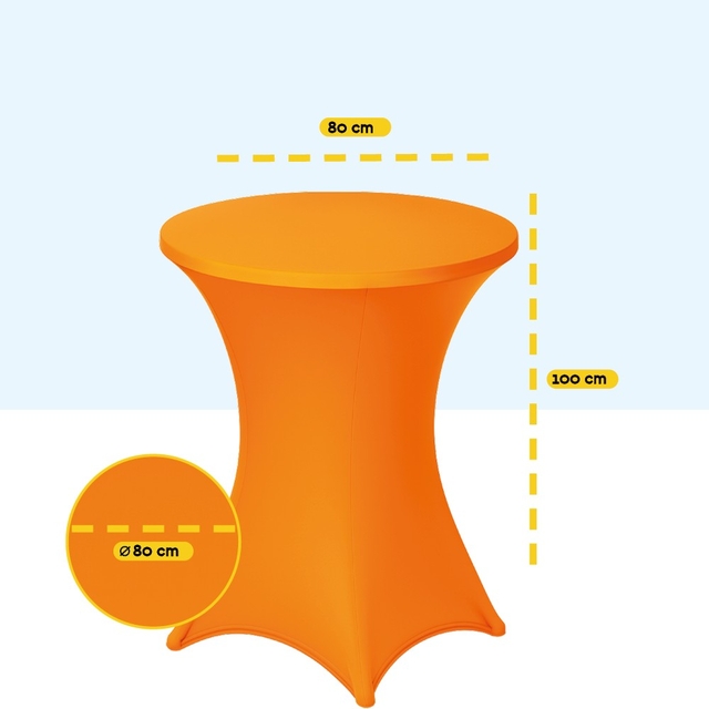 bijzettafel, 50 cm (diameter), orange, flexibele tafel, stilhaaf