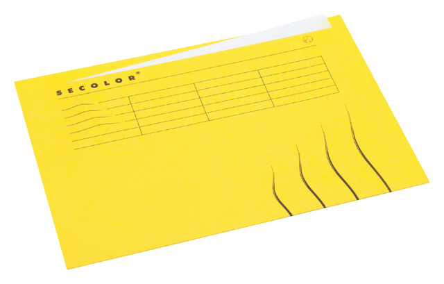 Vouwmap Secolor met tabrand A4 100% gerecycled karton 250gr Geel Vouwmap Secolor met tabrand A4 100% gerecycled karton 250gr Geel