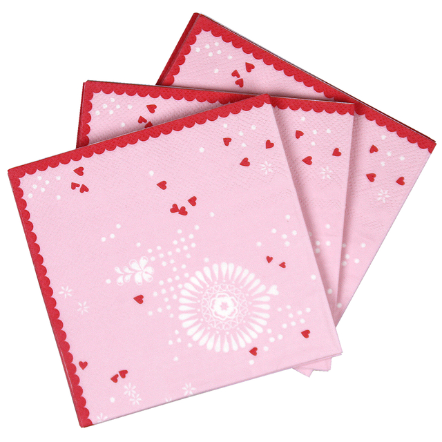 papier, servetten, roze, decoratief, patroon