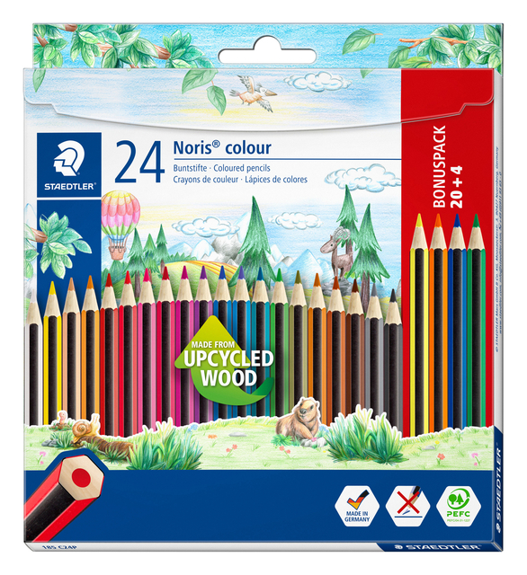 Kleurpotloden Staedtler Noris set à 20+4 kleuren Kleurpotloden Staedtler Noris set à 20+4 kleuren