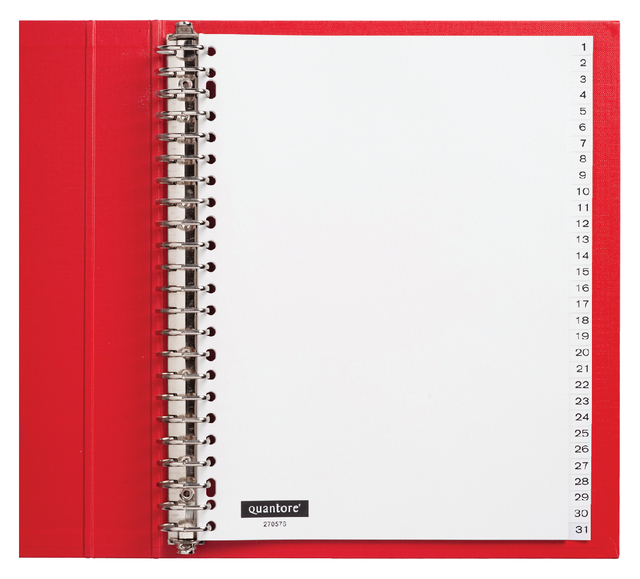 Tabbladen Quantore 23-gaats 1-31 genummerd wit PP Tabbladen Quantore 23-gaats 1-31 genummerd wit PP