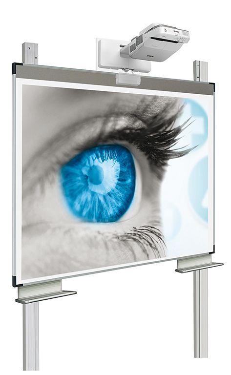 Projectiebord (16:10) ExtraFlat op kolommen, Low Gloss, finger touch - 128x201 cm, 83"