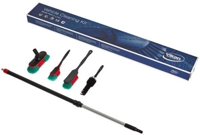 vehicle cleaning kit, car brush set, extended wand, brushes, tool kit