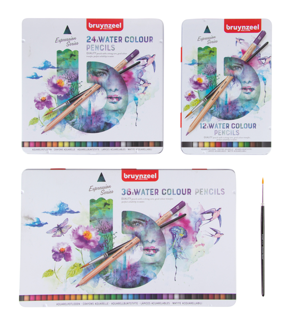 Aquarelpotlood Bruynzeel Expression set à 36 stuks assorti