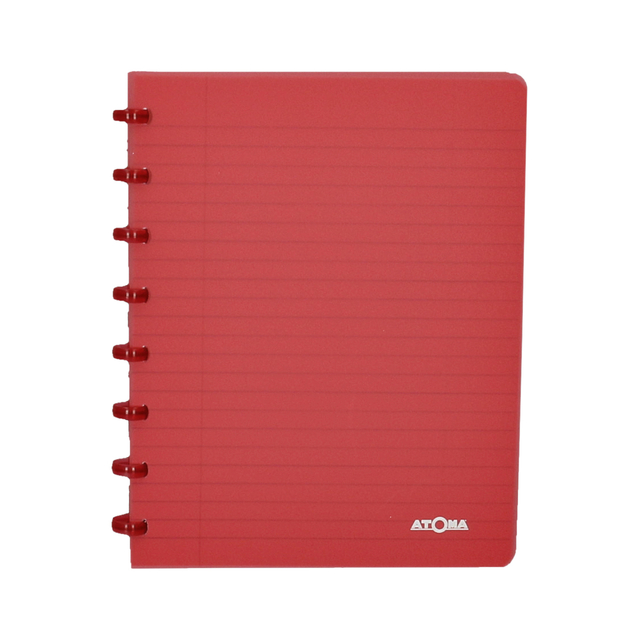 notebook, ring binder, red, plastic cover, Atona brand