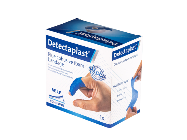Foamverband blauw Detectaplast 6cmx4,5m Foamverband blauw Detectaplast 6cmx4,5m